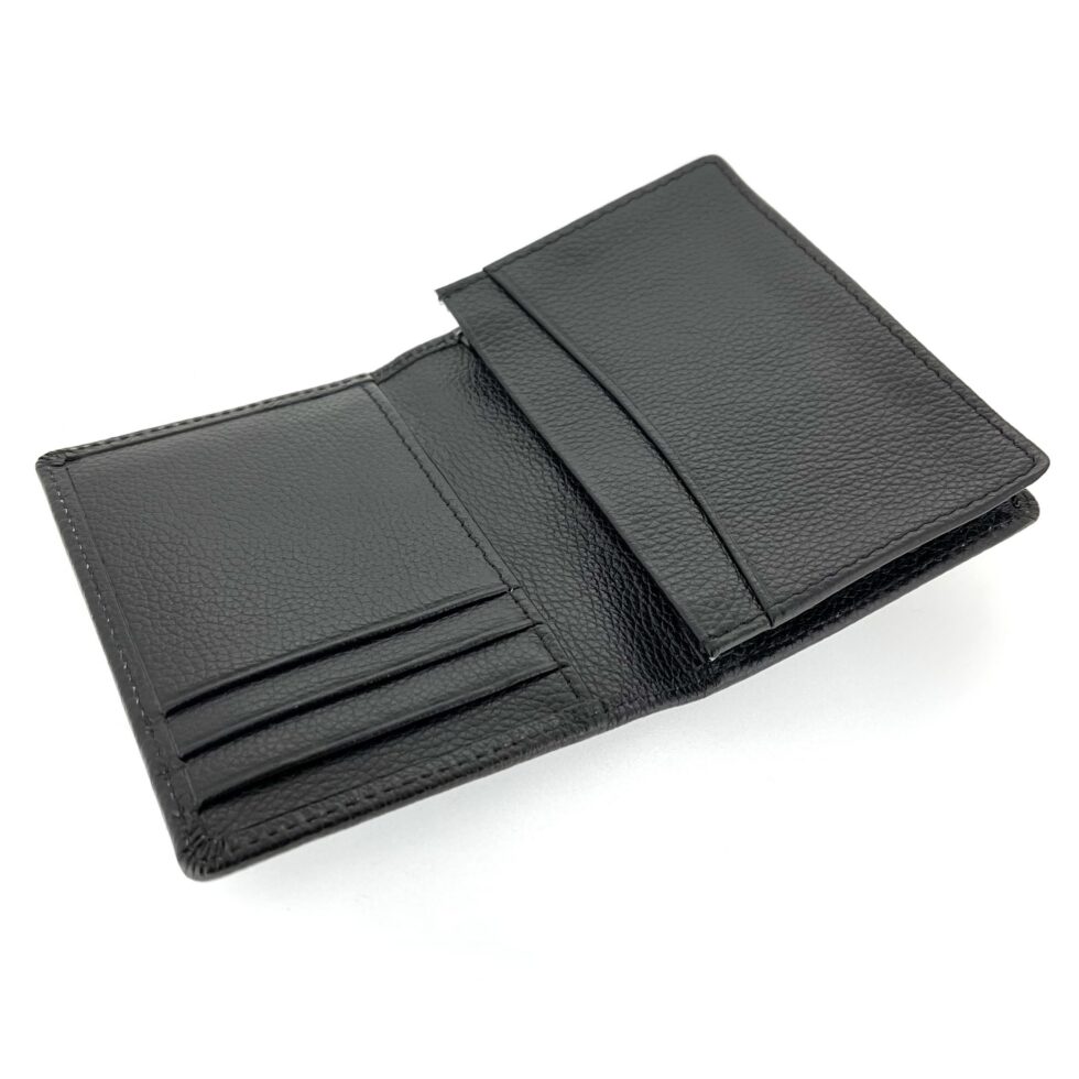 Compact Links of London leather wallet open view showing card slots