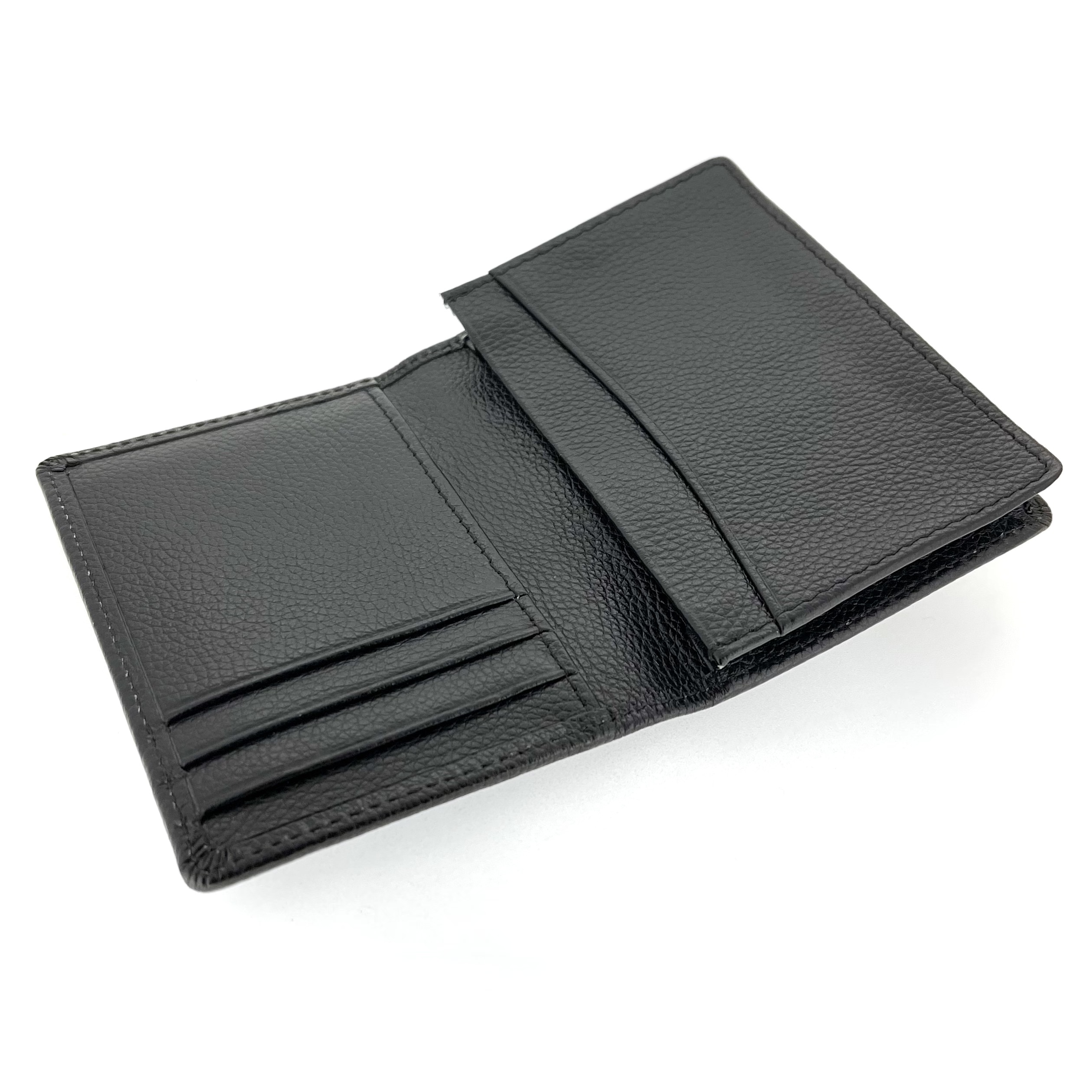 Compact Links of London leather wallet open view showing card slots