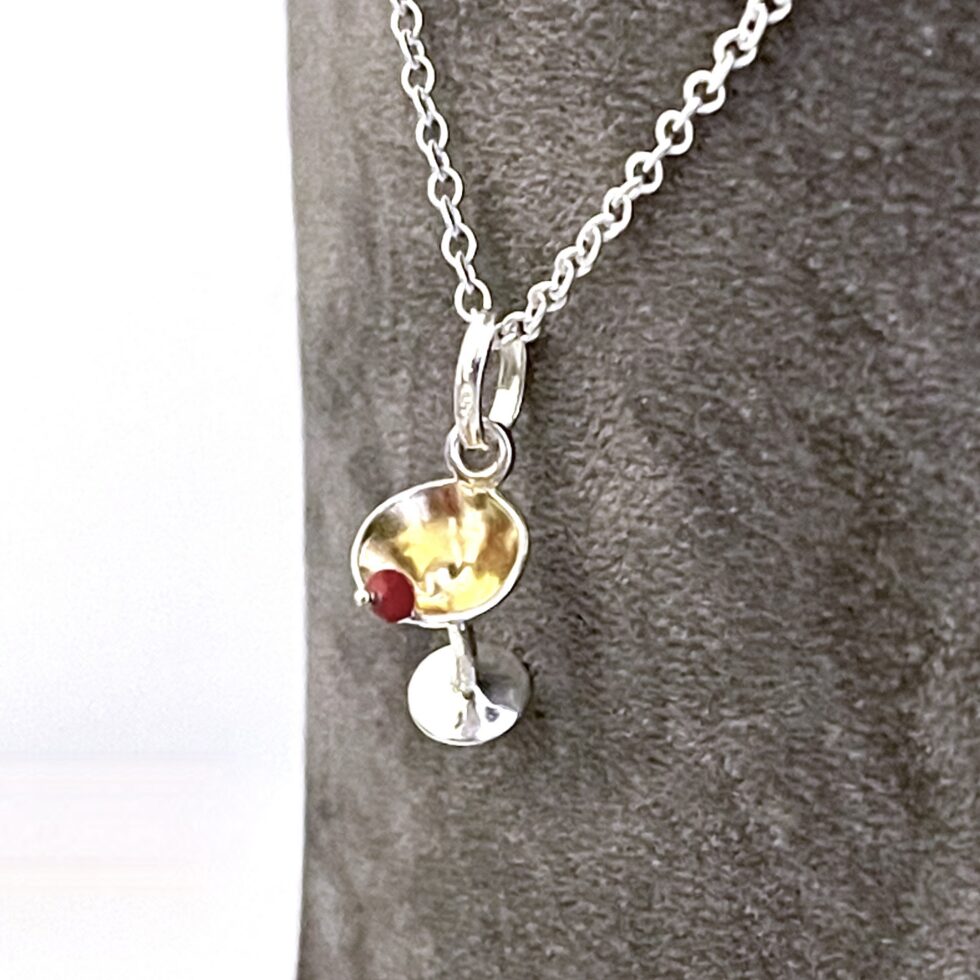 Links of London martini glass charm necklace on sterling silver chain