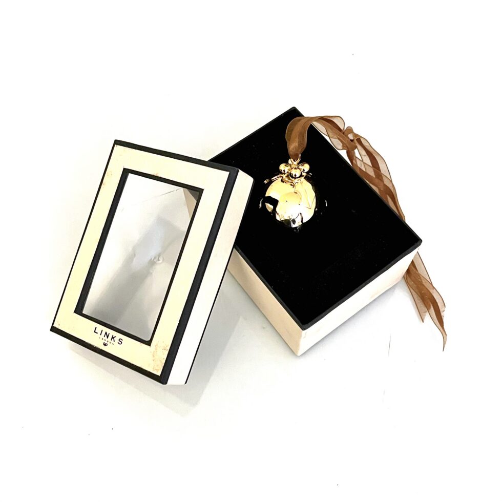 Vintage Links of London Gold Plated Christmas Pudding Tree Decoration