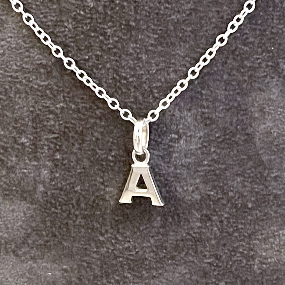 Links of London Letter A charm necklace on sterling silver chain