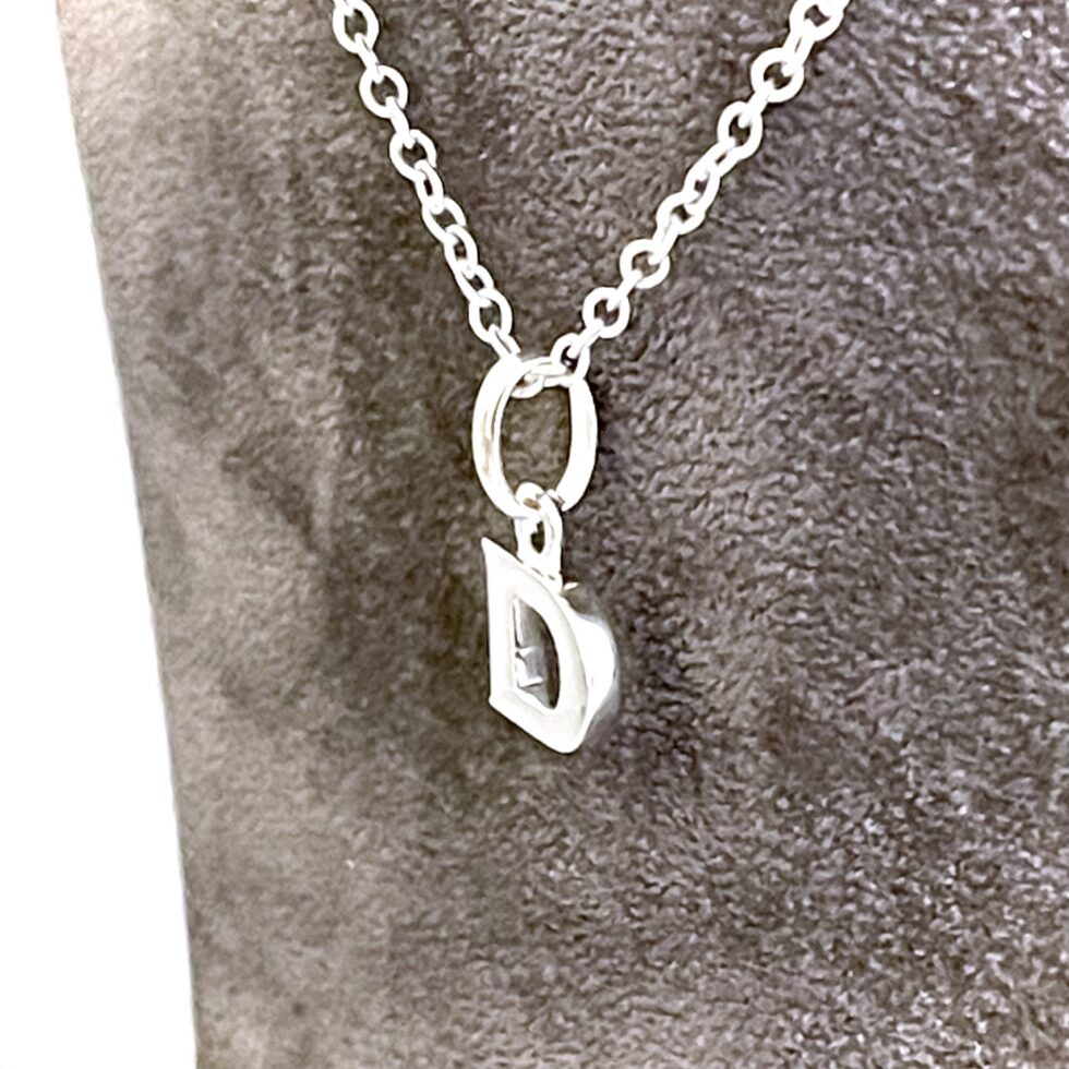 Links of London Letter D charm necklace on sterling silver chain