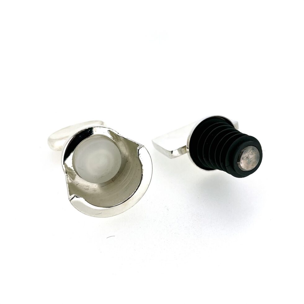 Links of London silver plated bottle stopper set with two different stopper designs