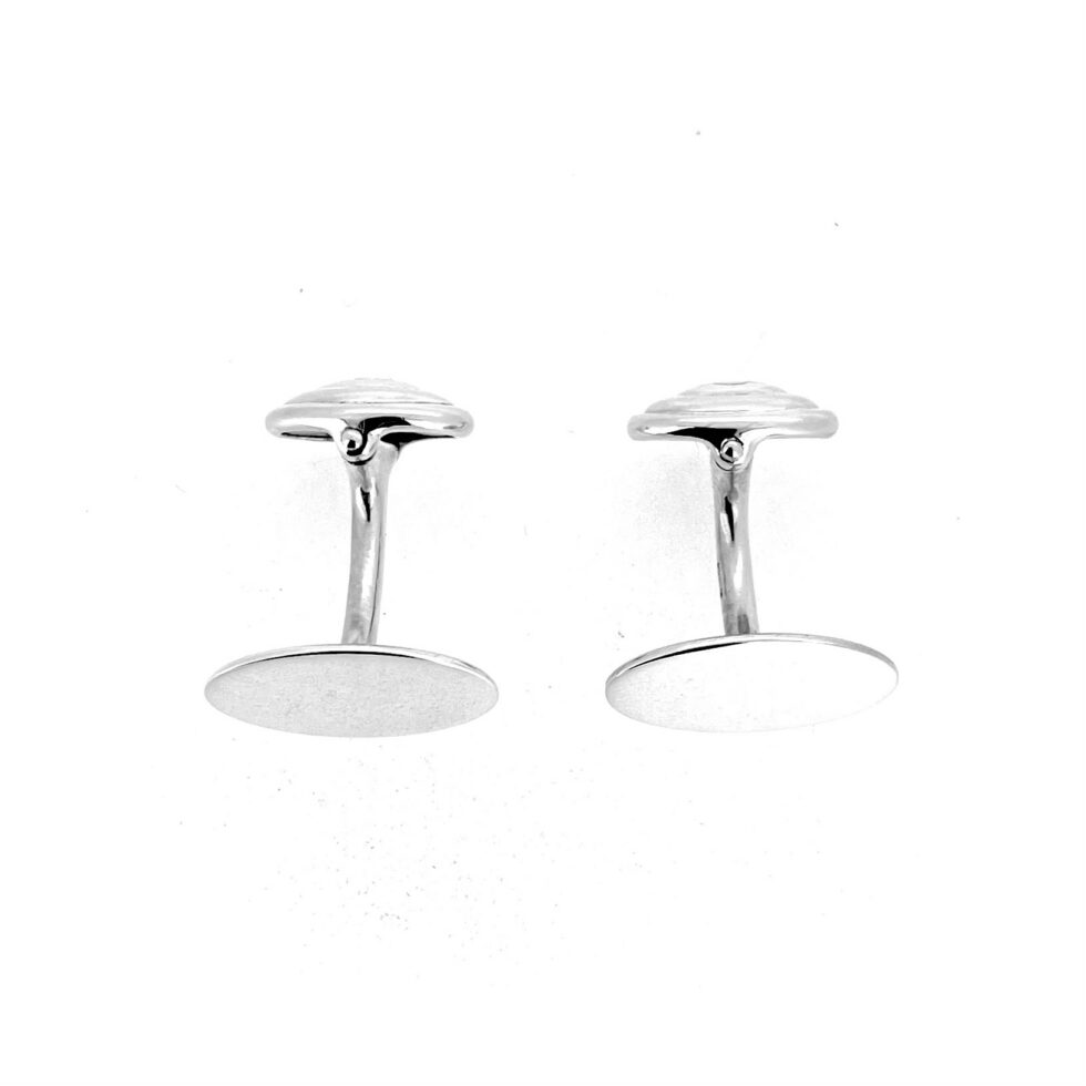 Links of London cufflinks with polished oval fronts and logo backs