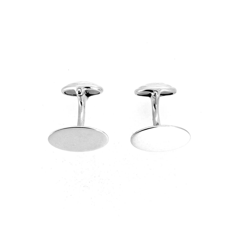 Vintage men’s sterling silver cufflinks with curved connecting bars