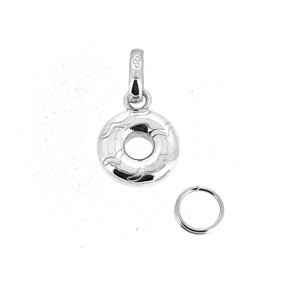 Vintage Links of London sterling silver doughnut charm front view