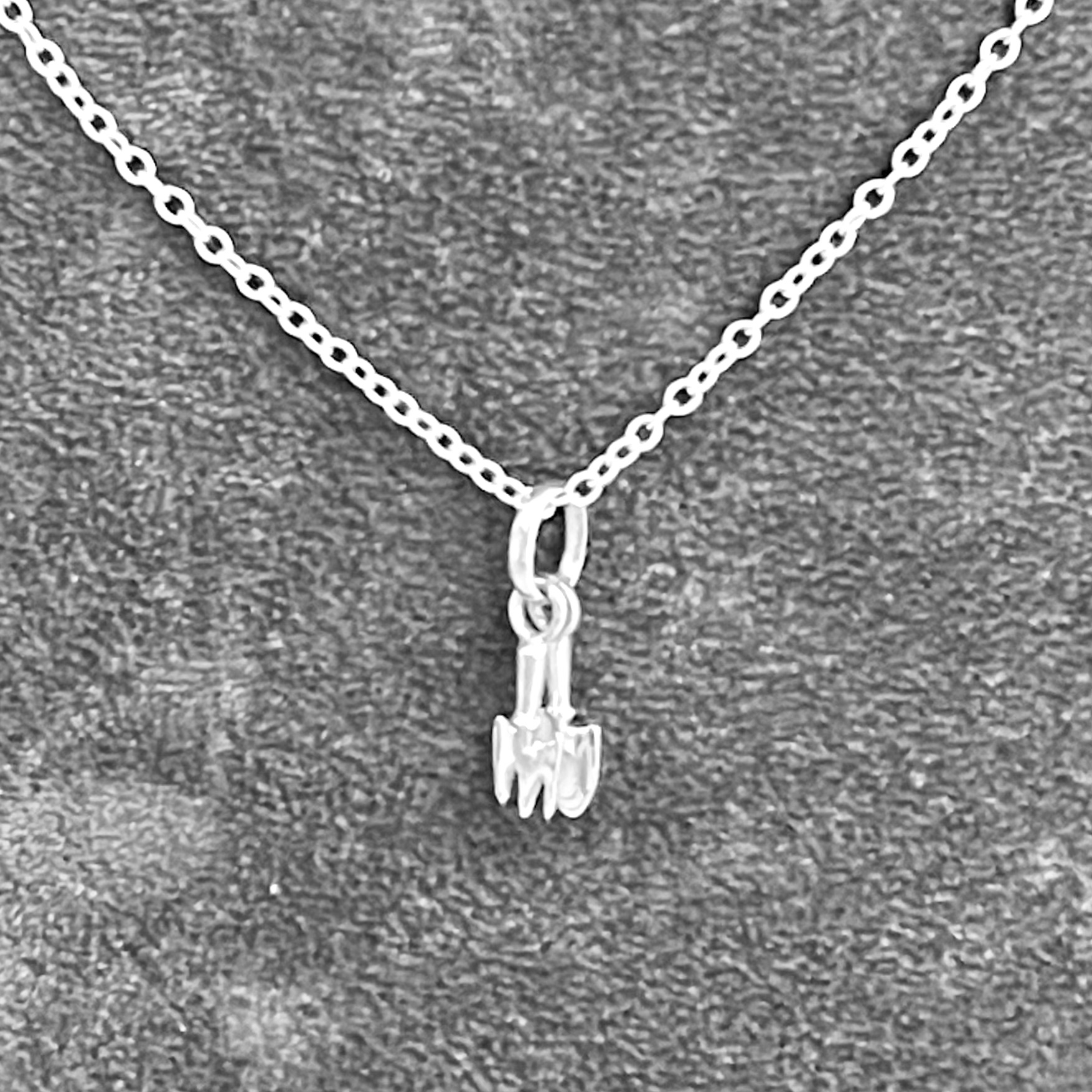 Links of London gardening tools charm necklace on sterling silver chain