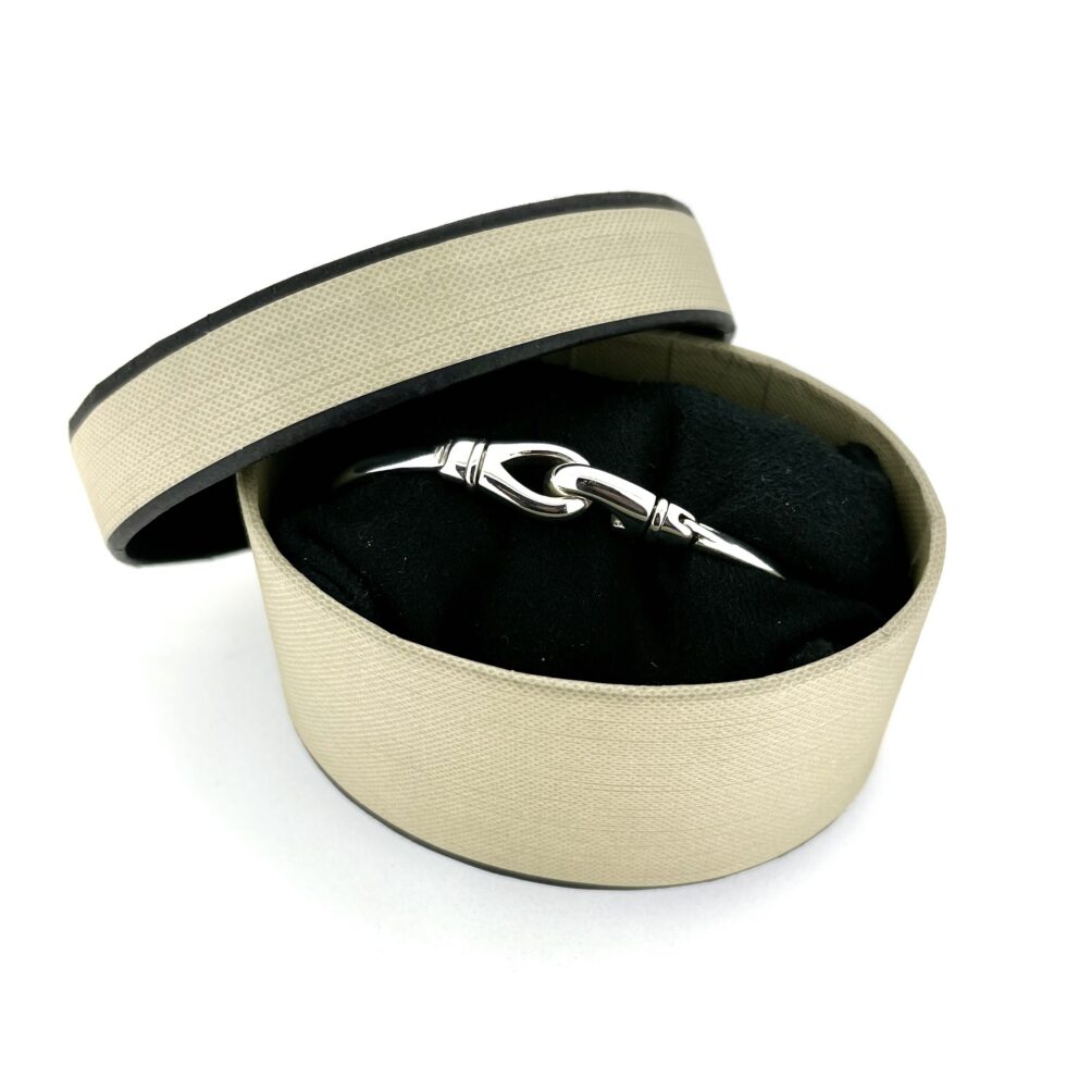 Vintage Links of London bangle displayed in oval gift box