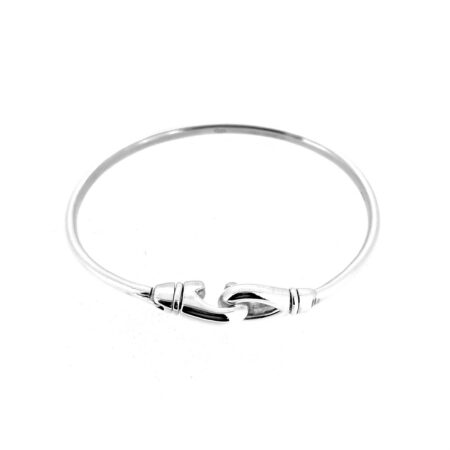 Side view of vintage Links of London Karabiner Bangle in sterling silver