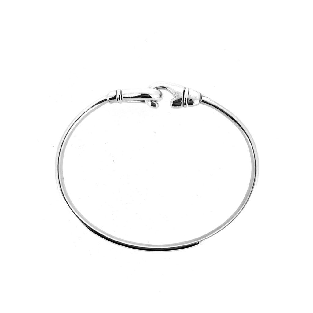 Vintage sterling silver Karabiner Bangle by Links of London from rear angle