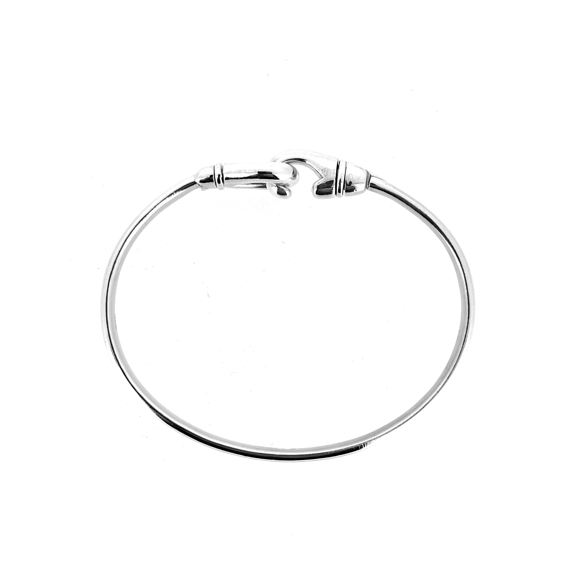 Vintage sterling silver Karabiner Bangle by Links of London from rear angle