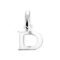 Side angle of vintage sterling silver Letter D charm