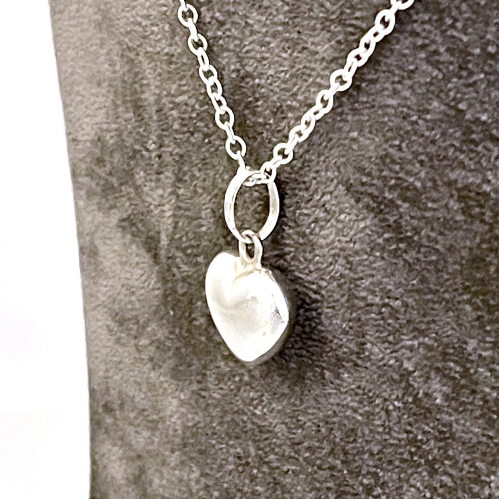 Puffed Heart charm presented as a finished Links of London necklace
