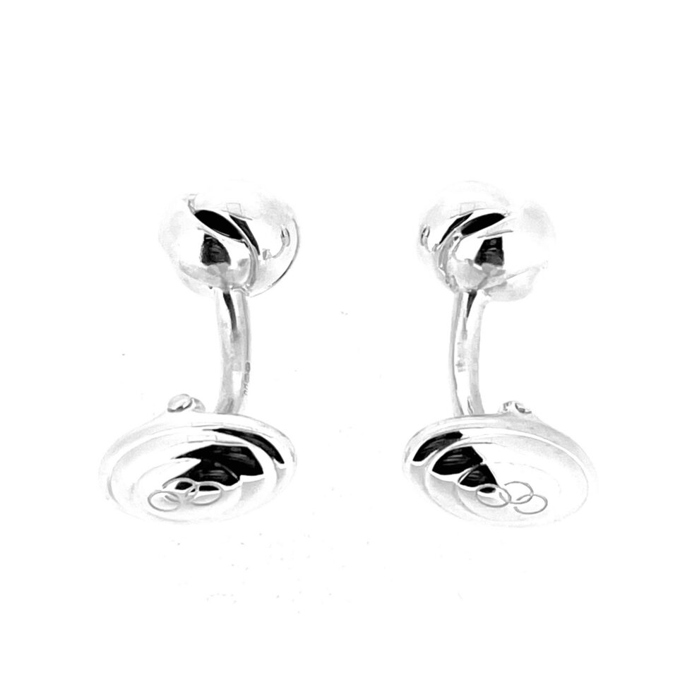 Links of London cufflinks with three-ring logo backs