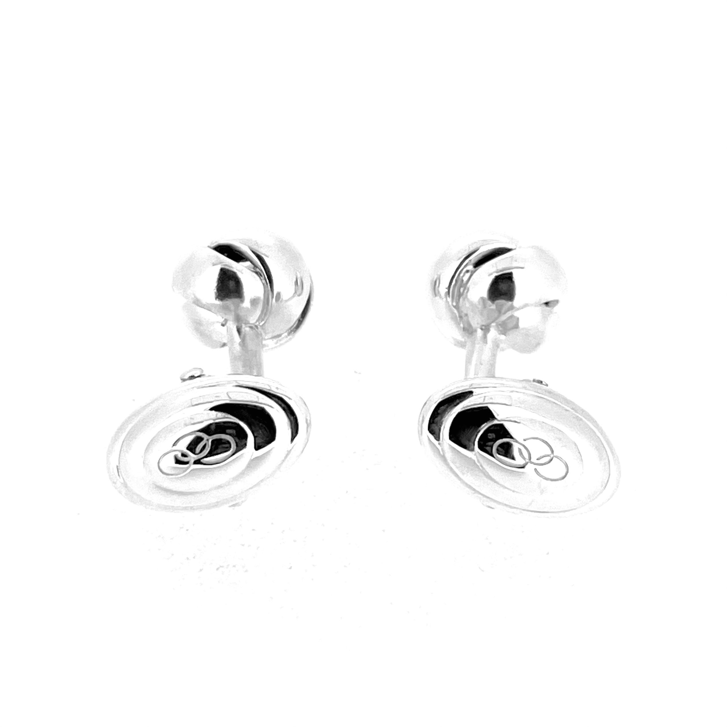 Links of London cufflinks with three-ring logo backs