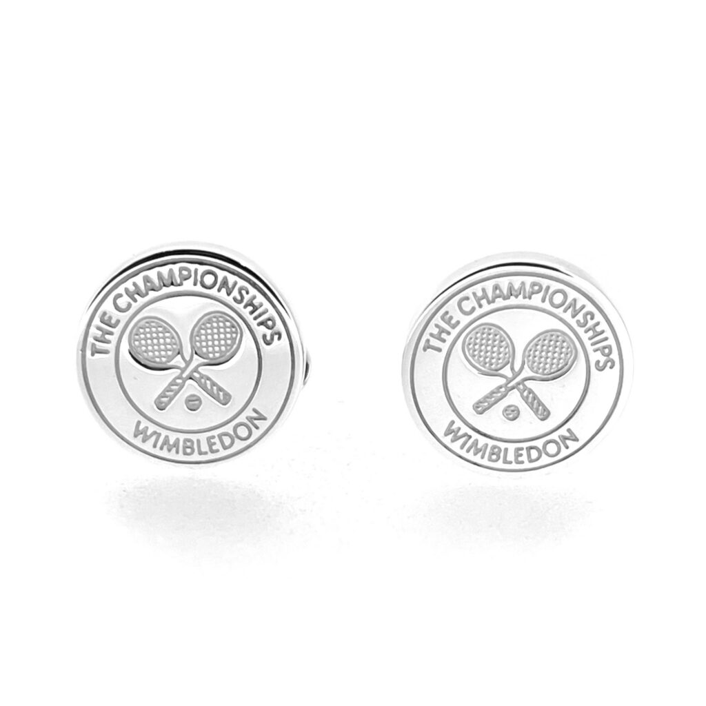 Vintage Links of London sterling silver Wimbledon cufflinks front view