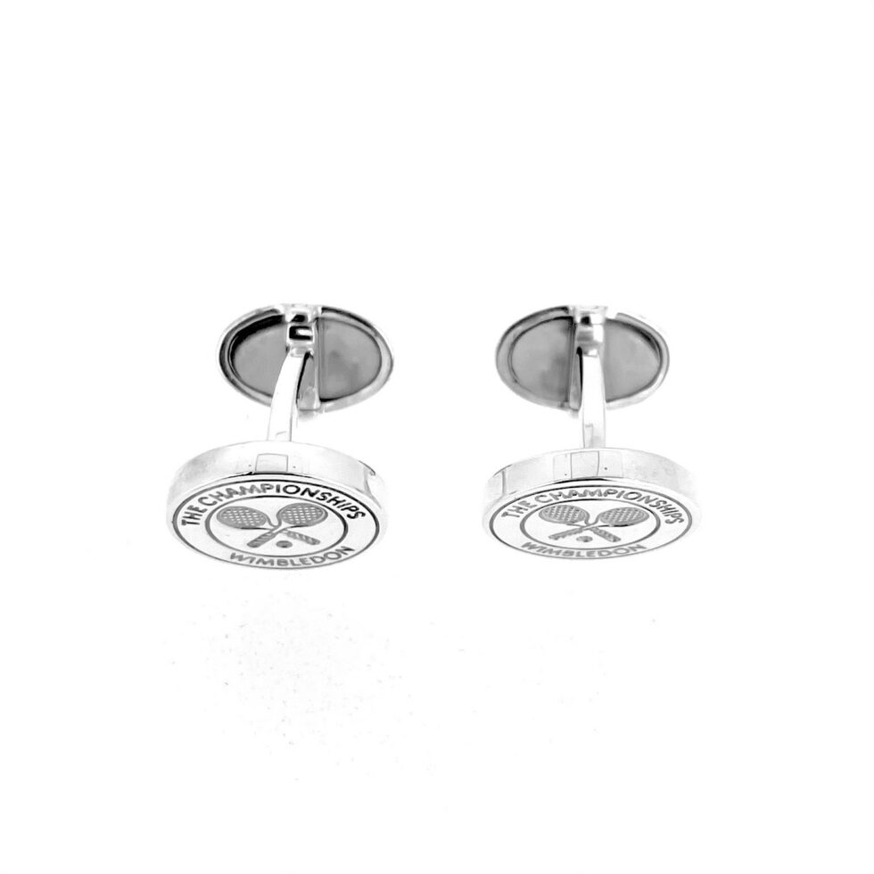 Sterling silver Wimbledon cufflinks by Links of London polished front detail