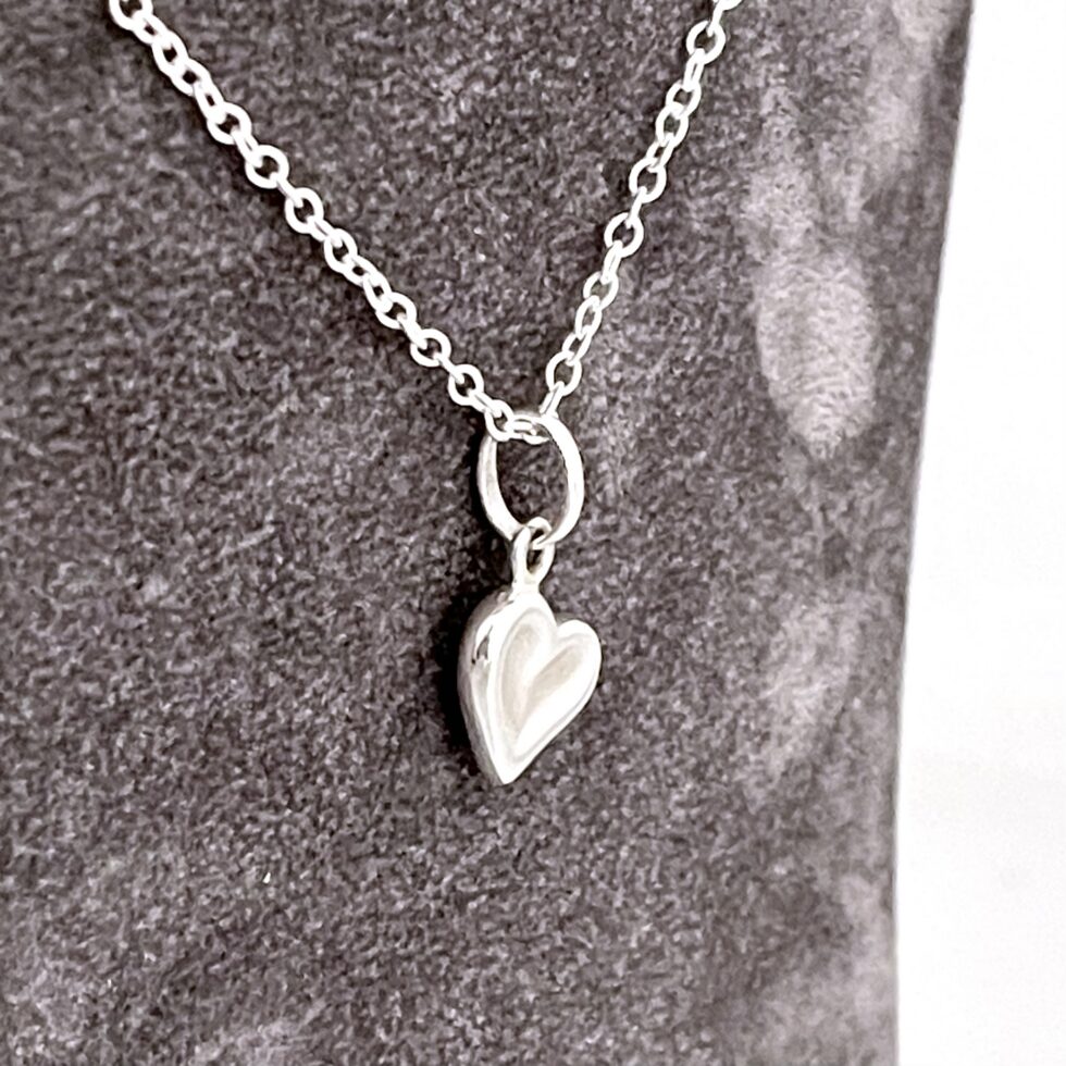 Links of London sculpted heart charm necklace on sterling silver chain