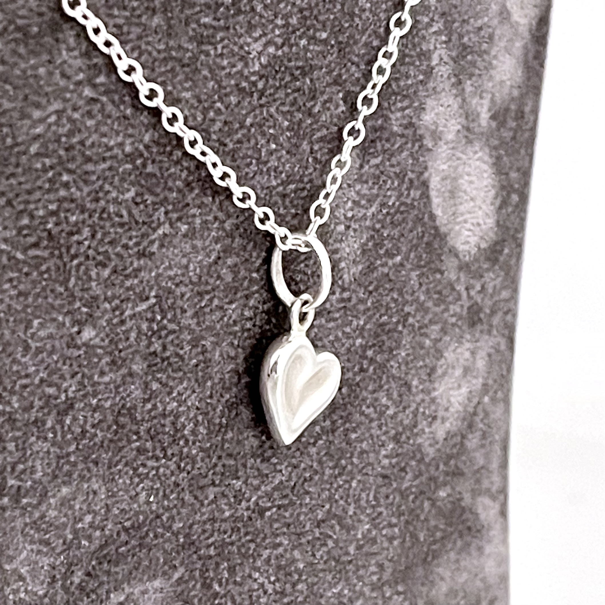 Links of London sculpted heart charm necklace on sterling silver chain