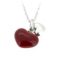 Vintage Links of London Two Hearts necklace in sterling silver with red enamel