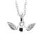Sterling silver winged heart necklace front view