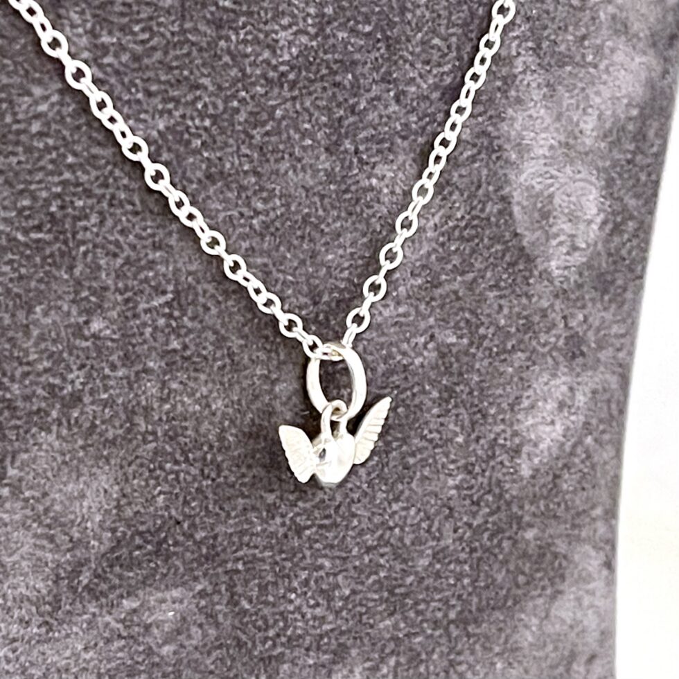 Winged Heart charm presented as a finished Links of London necklace