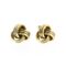 Vintage yellow gold vermeil knot earrings with interlocking rounded links