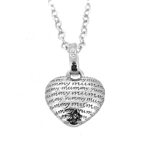 Vintage sterling silver Yummy Mummy heart necklace