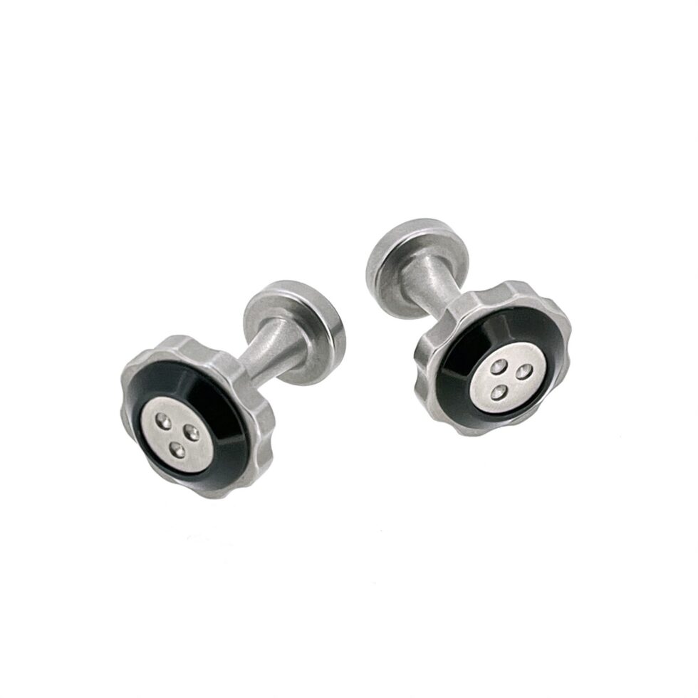 Vintage men’s cufflinks with industrial screw-head design