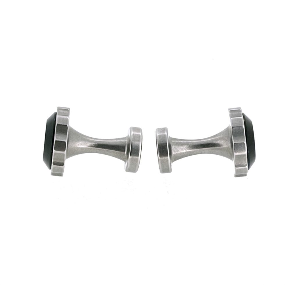 Pair of vintage screw-head cufflinks inspired by Formula 1 engineering