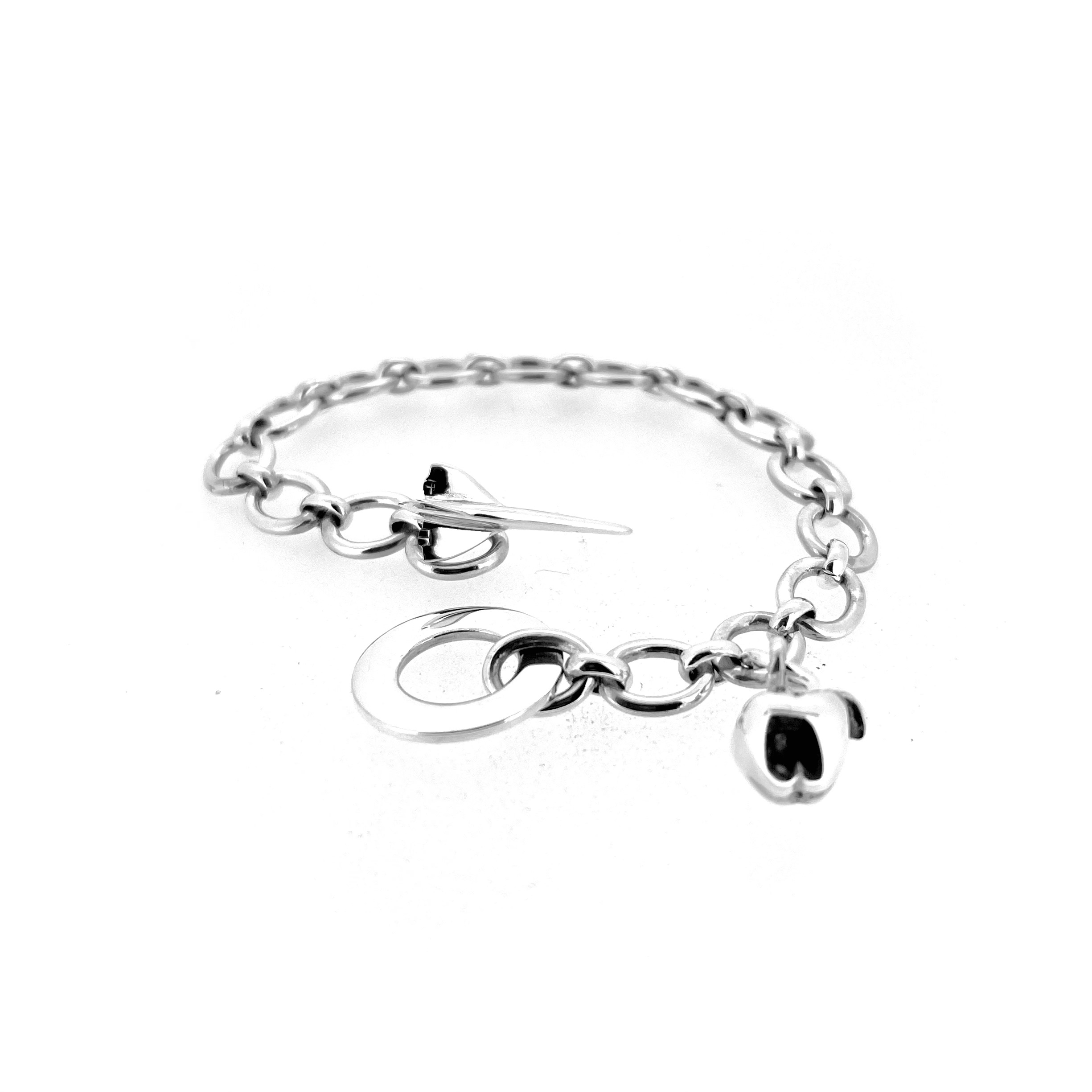 Vintage Links of London sterling silver Concorde Big Apple bracelet front view