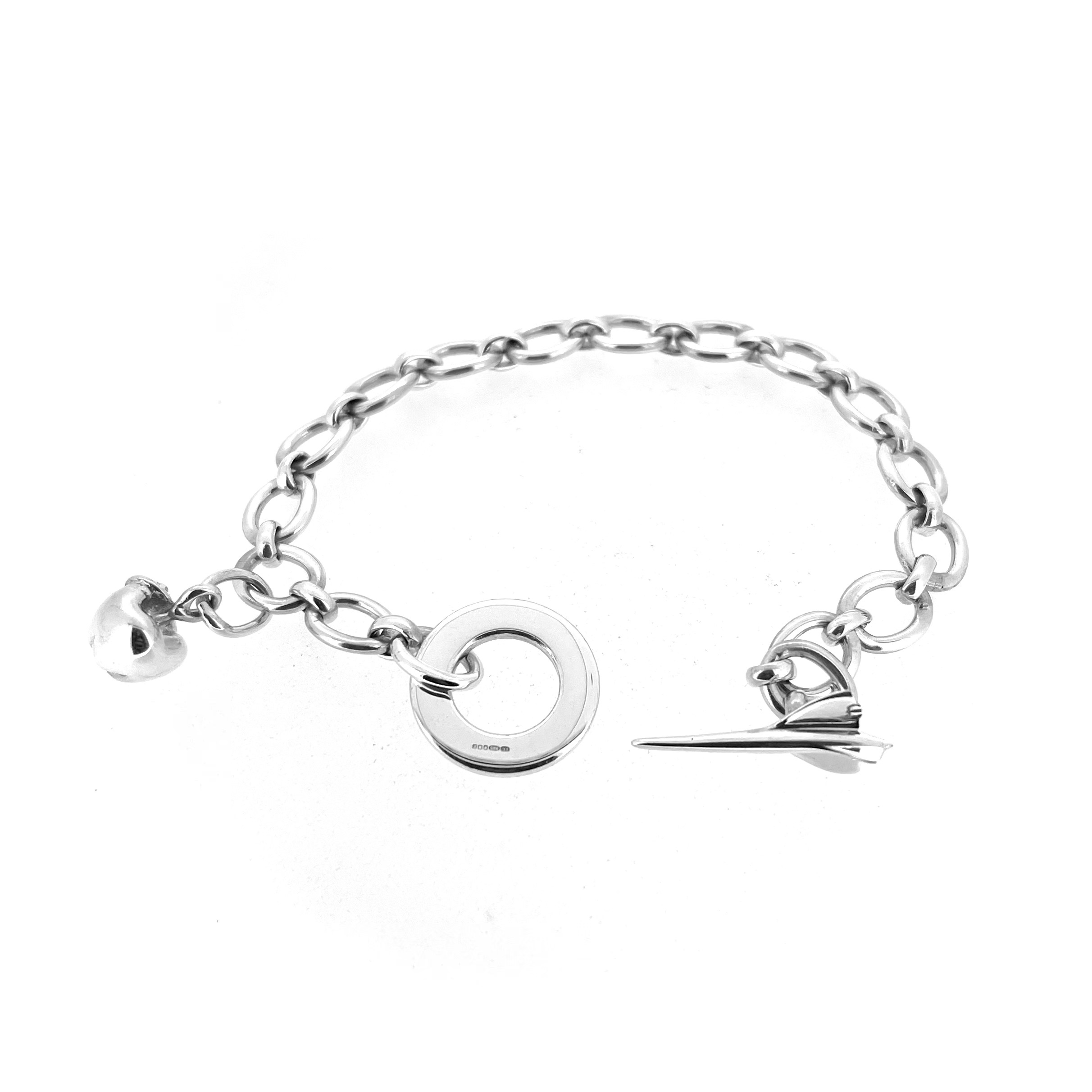 Polished sterling silver Concorde Big Apple bracelet by Links of London