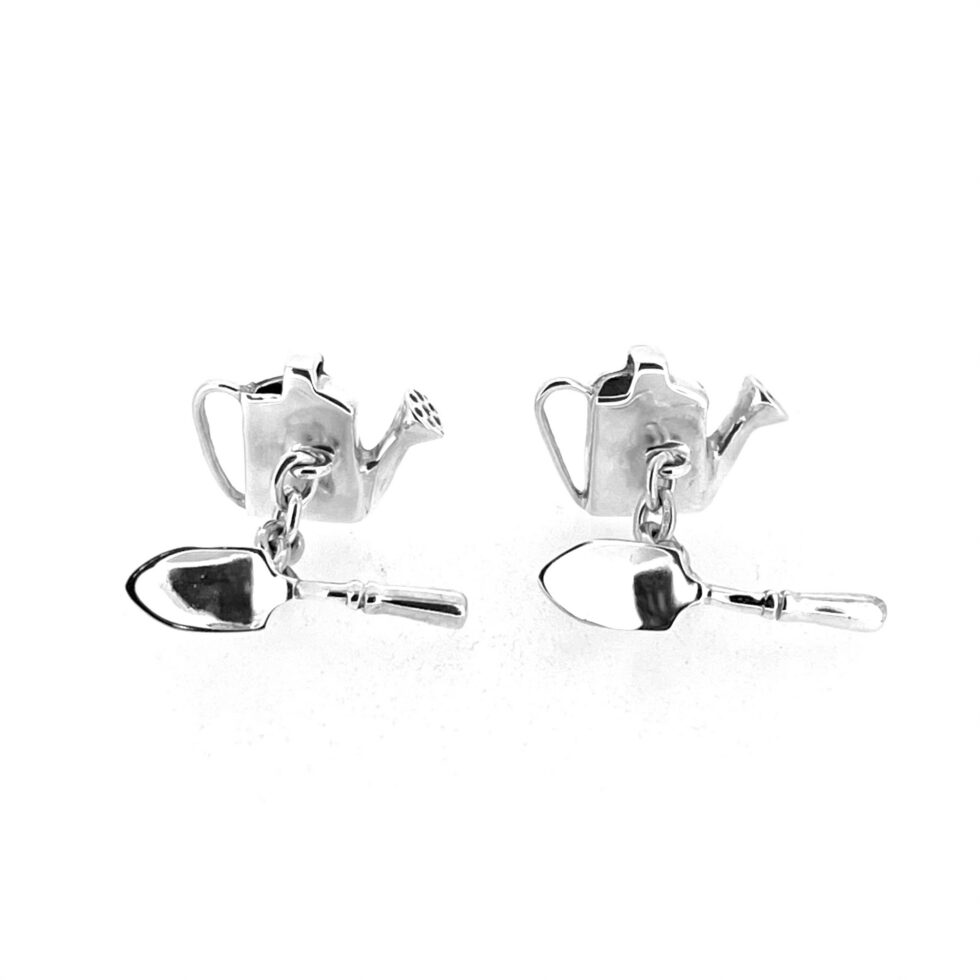 Vintage sterling silver watering can and trowel cufflinks by Links of London