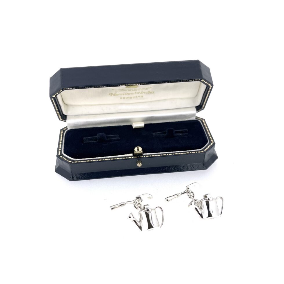 Links of London chain cufflinks with miniature watering can motifs