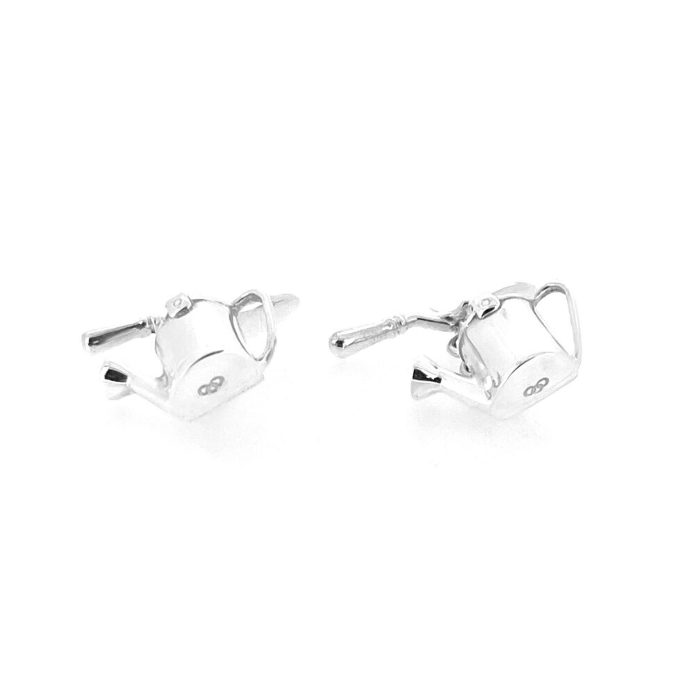 Gardening-themed Links of London cufflinks in sterling silver close-up