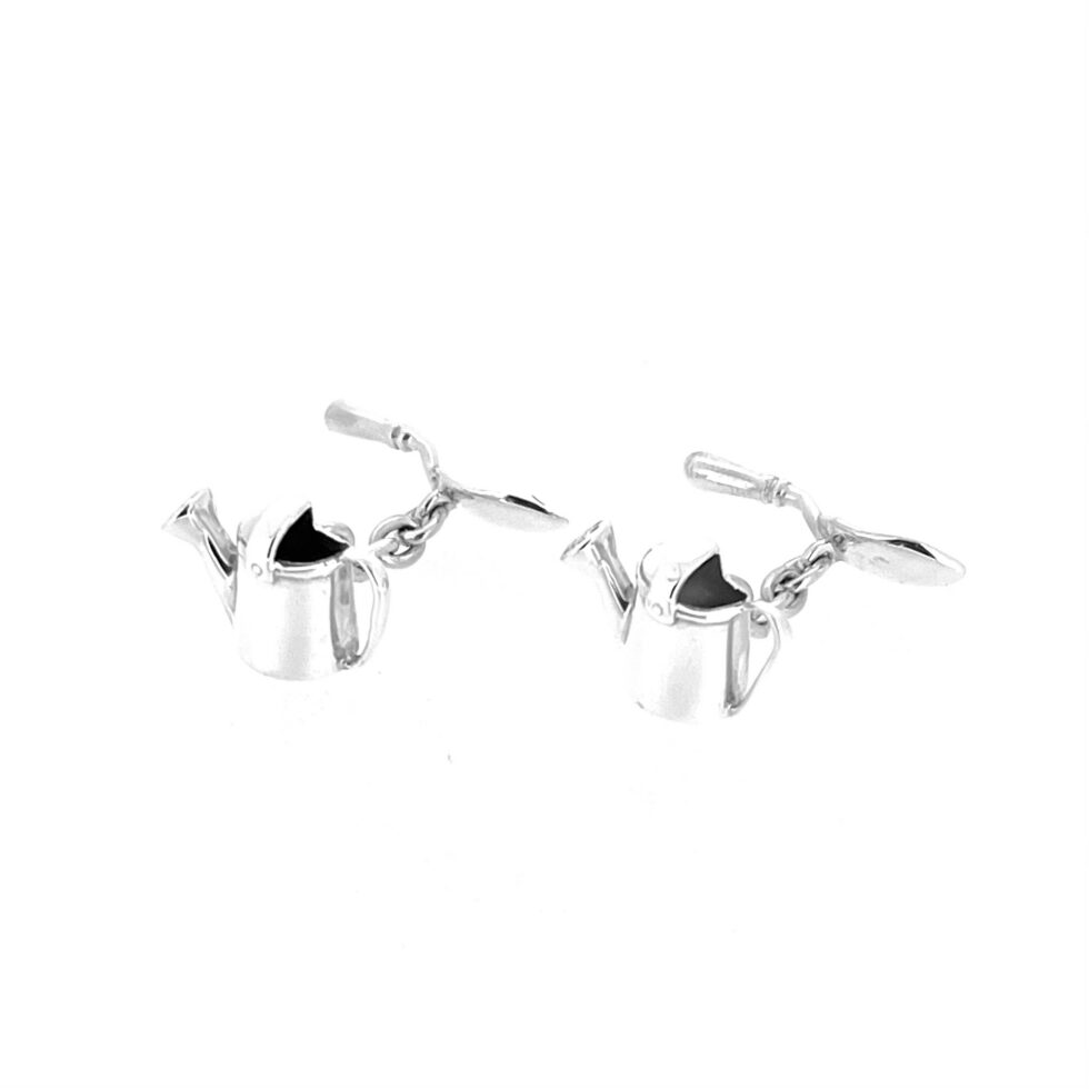 Vintage Links of London novelty cufflinks with watering cans and trowels