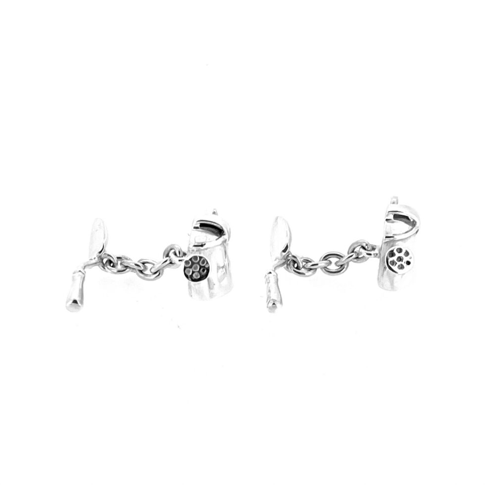 Pair of vintage Links of London gardening cufflinks with chain link fittings