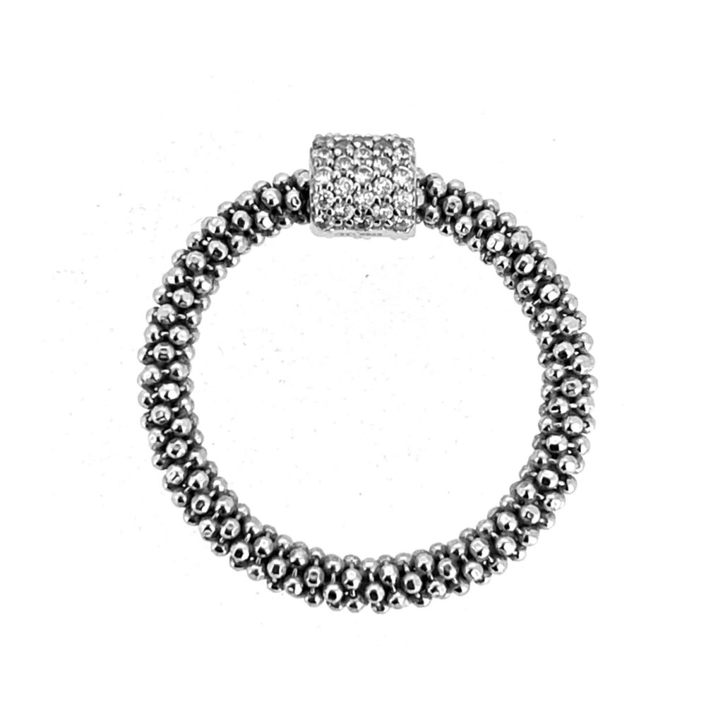 Vintage silver Stardust ring by Links of London with clear crystals