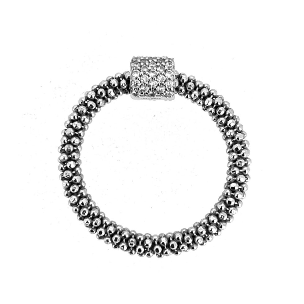 Vintage silver Stardust ring by Links of London with clear crystals