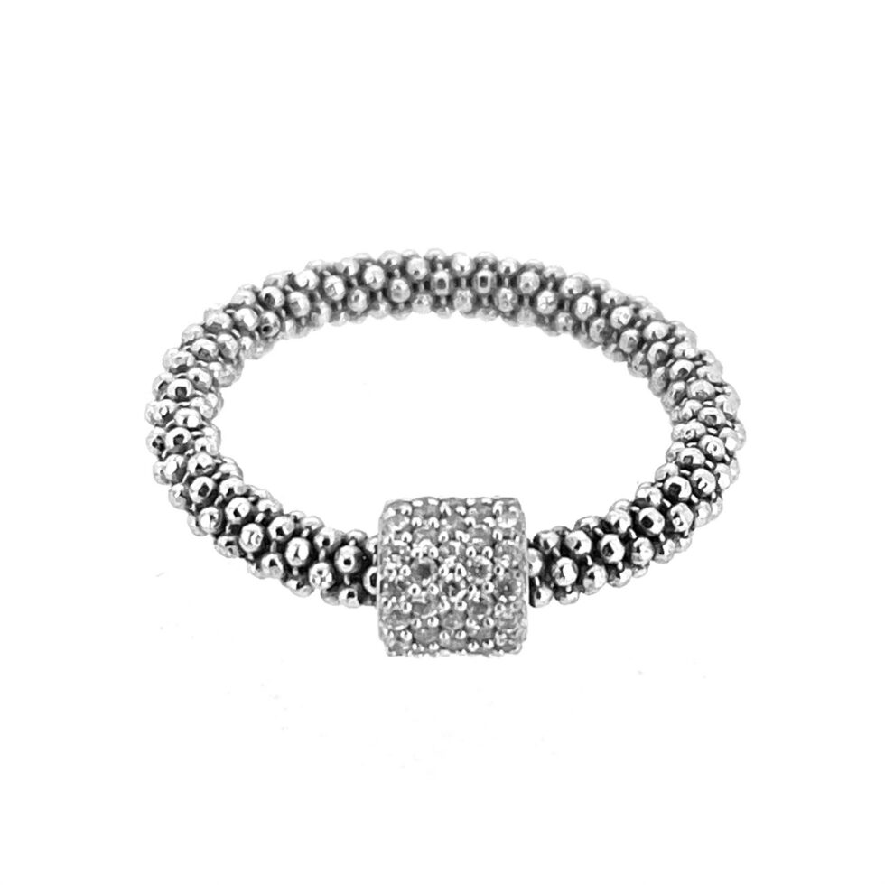 Vintage Stardust-style Links of London ring in sterling silver size P