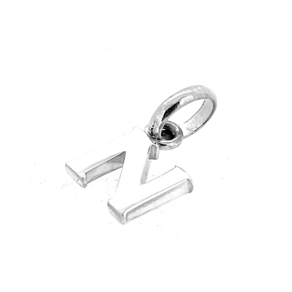 A simple sterling silver initial charm with timeless appeal.