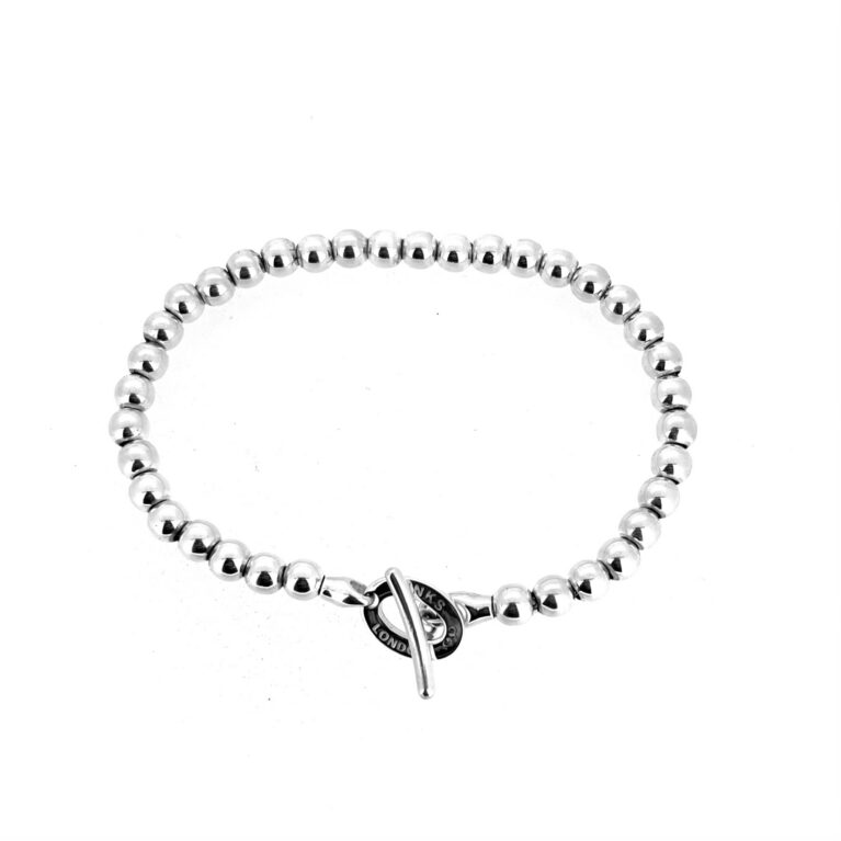 Minimal vintage Links of London silver bracelet with toggle closure
