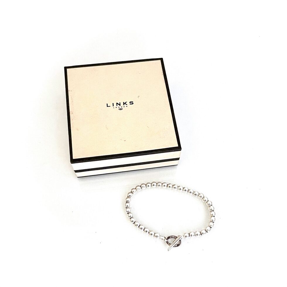Links of London 19cm silver bead bracelet with original presentation box