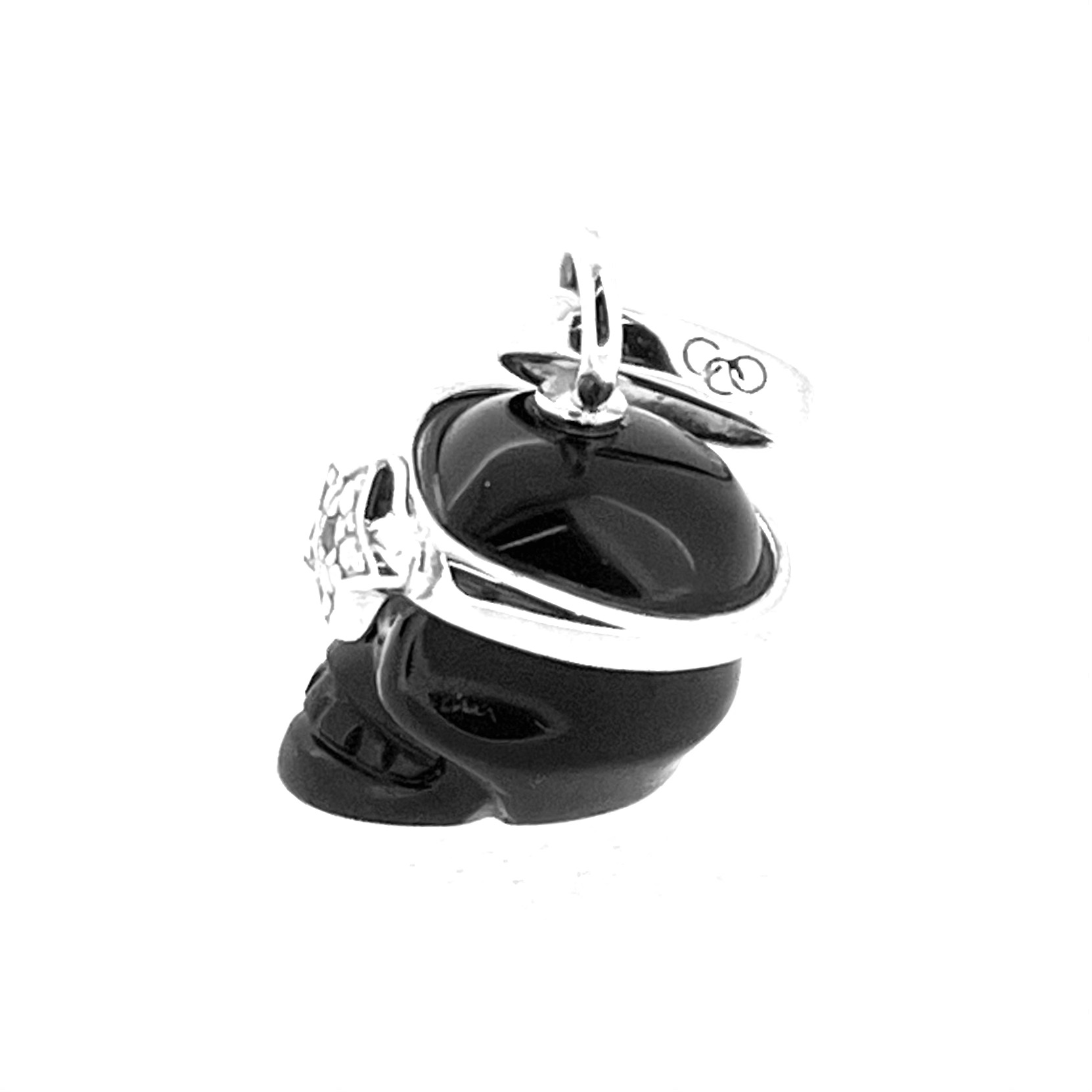 Vintage Links of London skull pendant charm with oval bail