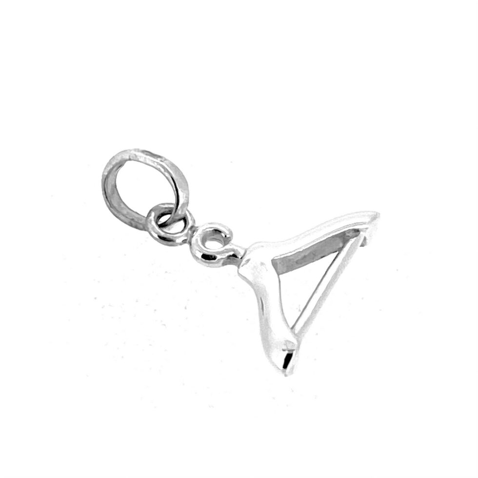 Small silver clothes hanger charm with trouser rail