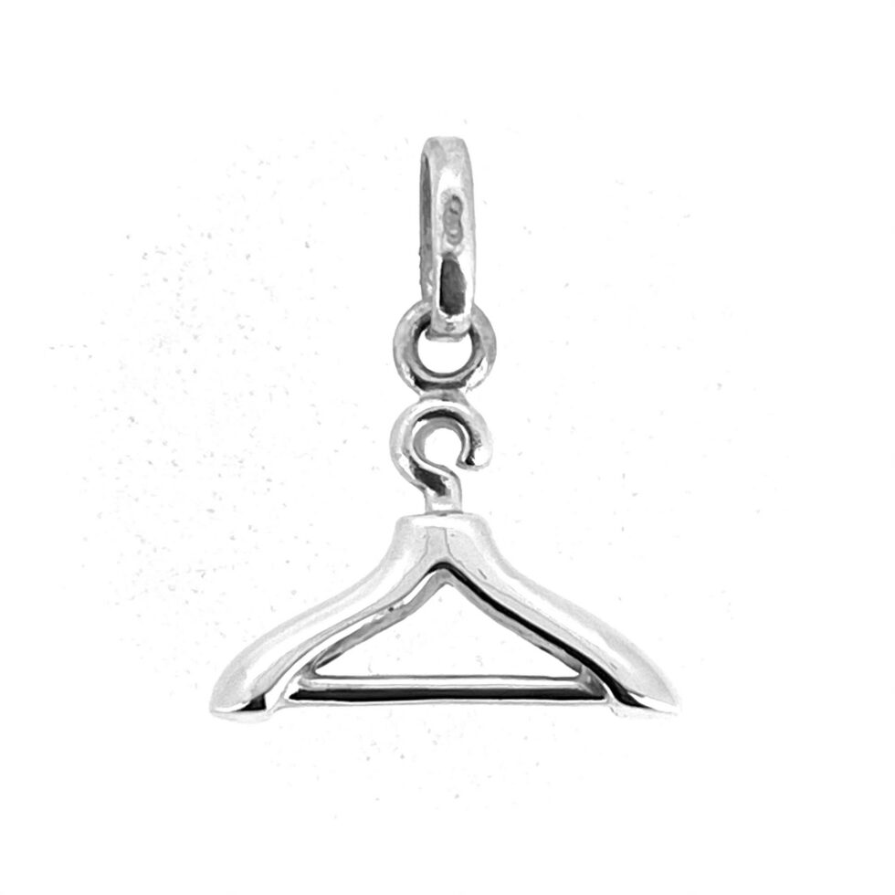 Vintage object charm modelled as a coat hanger