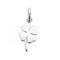 Polished silver four leaf clover charm front view