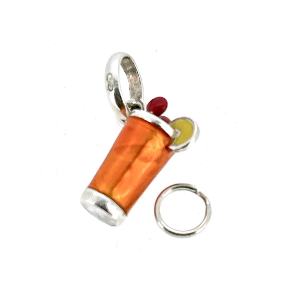 Links of London orange cocktail charm close view