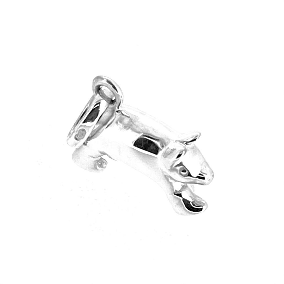 Three-dimensional sterling silver pig charm