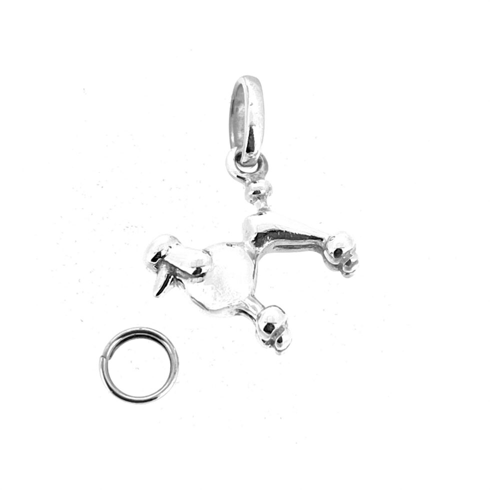 Sterling silver poodle charm for Sweetie bracelet attachment